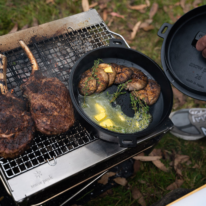 Ribeye Steak with Field Mushrooms and Green Salad