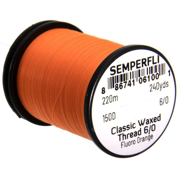 Semperfli Classic Waxed Thread - 6/0 240 Yards fluoro oorange 1