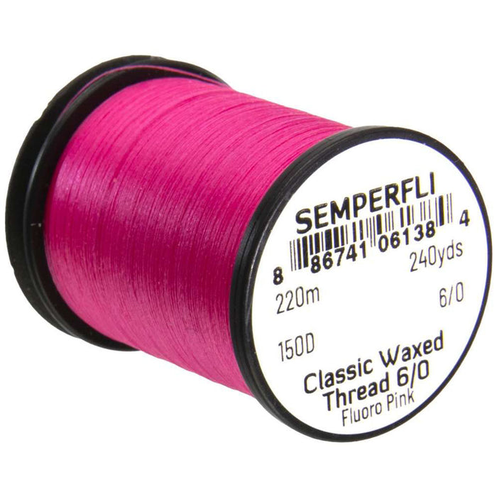 Semperfli Classic Waxed Thread - 6/0 240 Yards fluoro pink 1