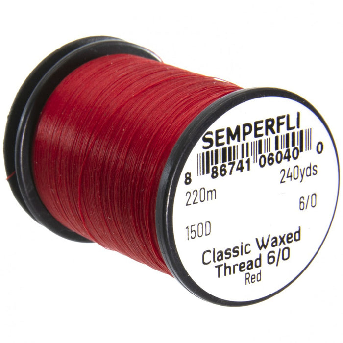Semperfli Classic Waxed Thread - 6/0 240 Yards red 1