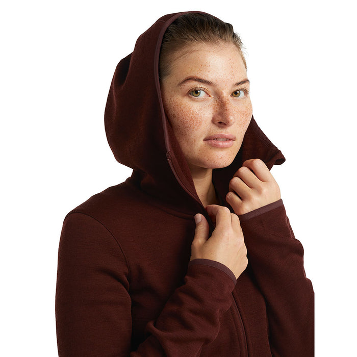 Icebreaker Women's Elemental Long Sleeved Zip Hood - model 6