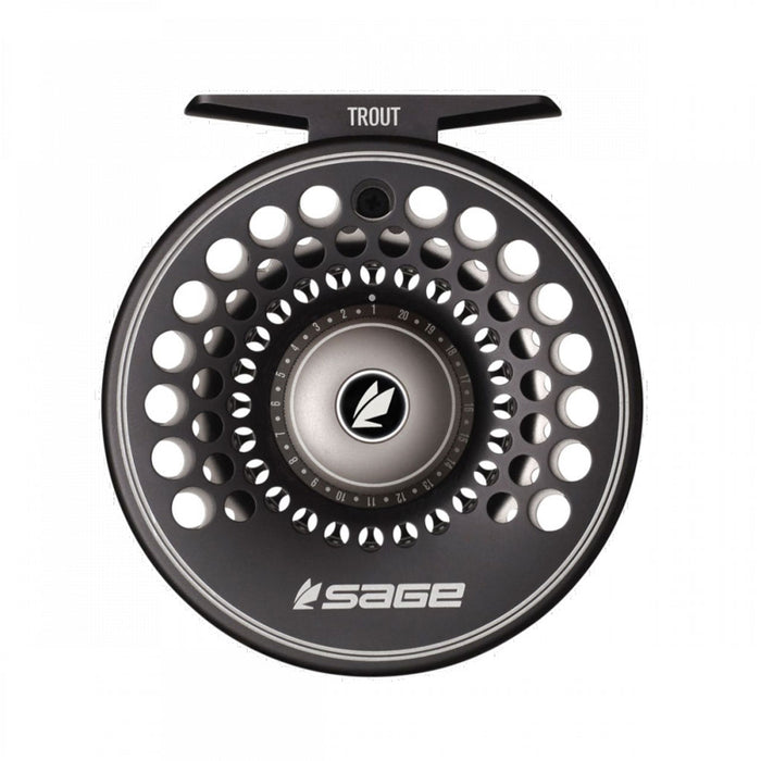Sage Trout Fly Reel - stealth/silver detail 2