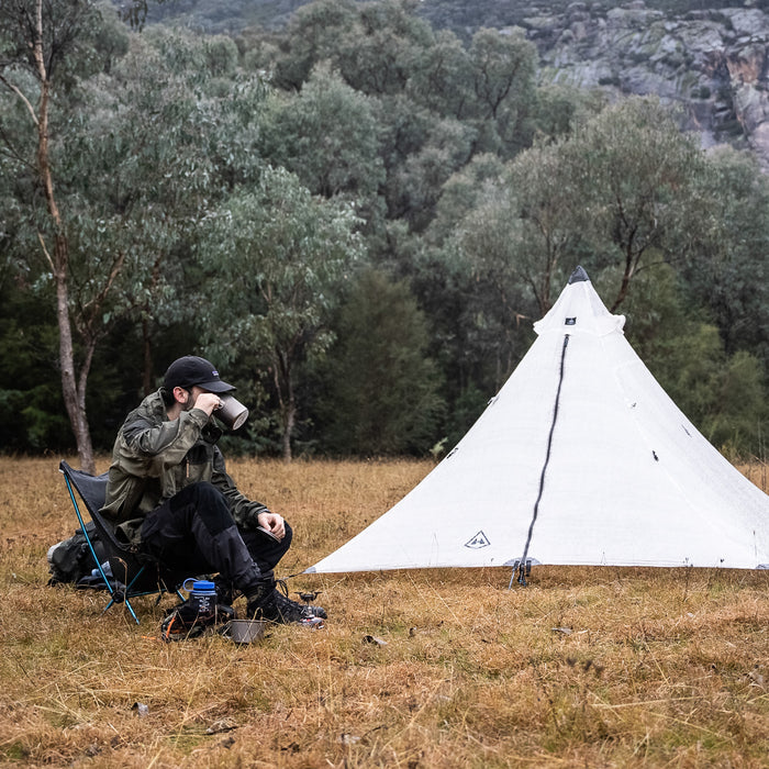 Dom at the base of Blowering Cliffs waterfall in Kosciuszko National Park