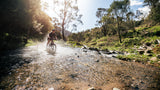 Chloe riding to Venables hut in Kosciuszko National Park