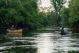 Chris and Jimmy paddling and fly fishing down the Goobarragandra river on Kokopelli packrafts