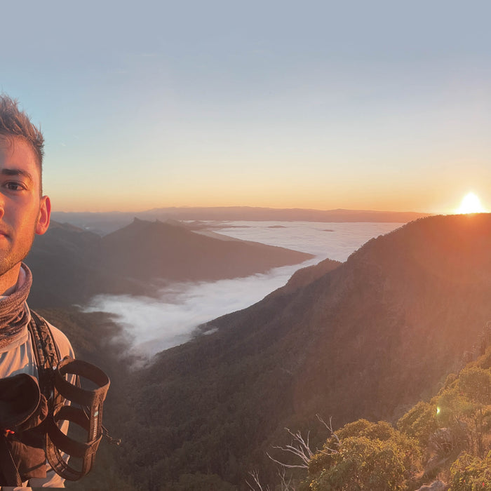 Dom in the Victorian Alps during his walk on the Australian Alpine Walking Track