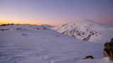 The main range of Kosciuszko National Park at sunset