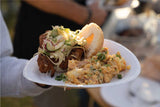 Chipotle Chicken Burgers with Asian Slaw and Potato Salad