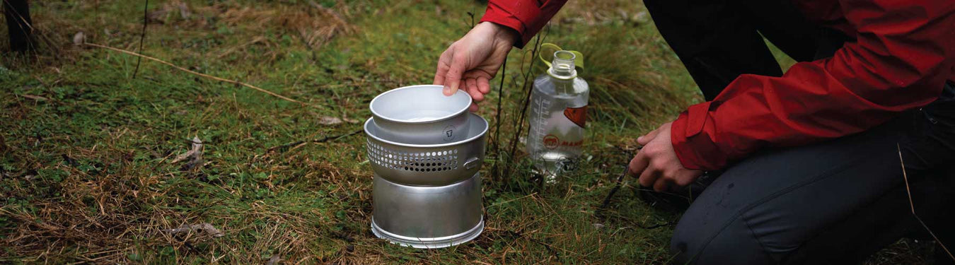 Trangia stove boiling some water