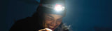 Eating dinner under headlamp