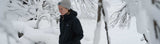 Exploring three mile dam in the snow