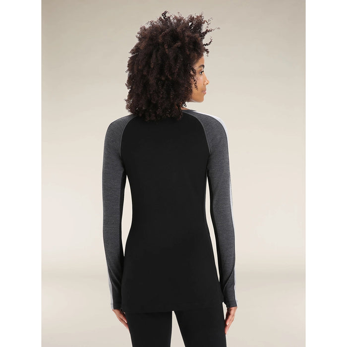 Icebreaker Women's 260 ZoneKnit Long Sleeve Crewe Jet Heather Details 3