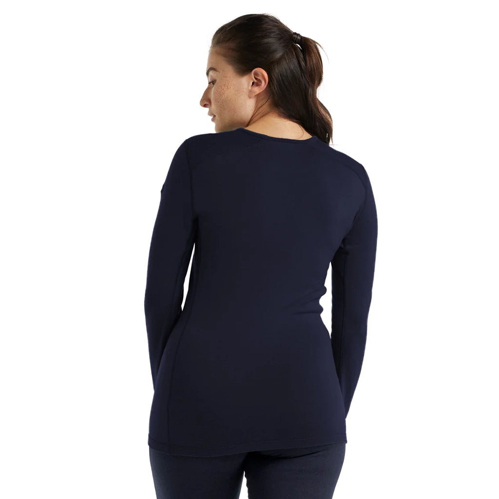 Icebreaker Women's 260 Tech Long Sleeve Crewe - Midnight Navy Detail 2