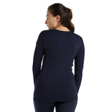 Icebreaker Women's 260 Tech Long Sleeve Crewe - Midnight Navy Detail 2