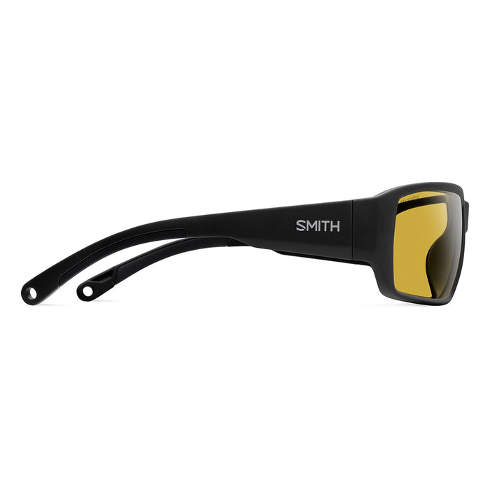 Smith Hookset Polarized Sunglasses - Matte Black Frame Low Light Yellow Details 3