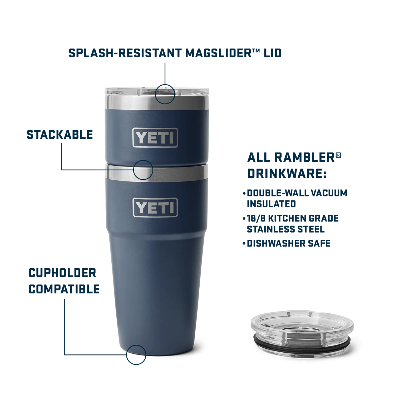 Yeti Rambler 20 oz (591 ml) Stackable Cup with Magslider Lid — view 4