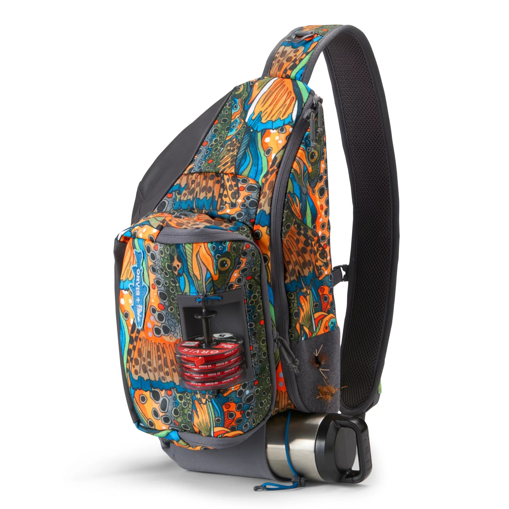 Orvis Sling Pack Dusty Olive - Fishewear Unbound Brown Hero