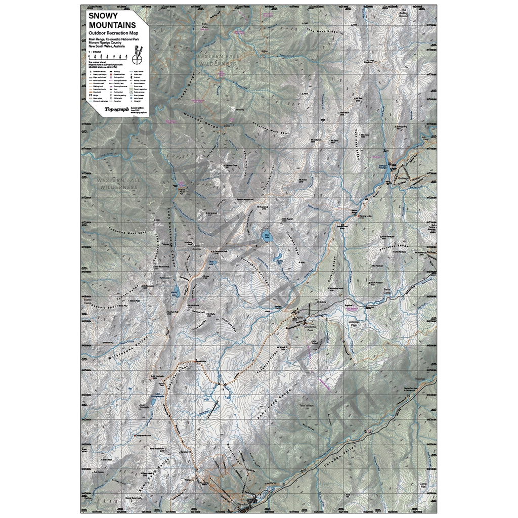 Topograph Snowy Mountains Map - Second Edition