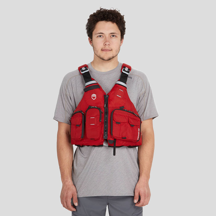 NRS Chinook Offshore Kayak Fishing PFD red model front