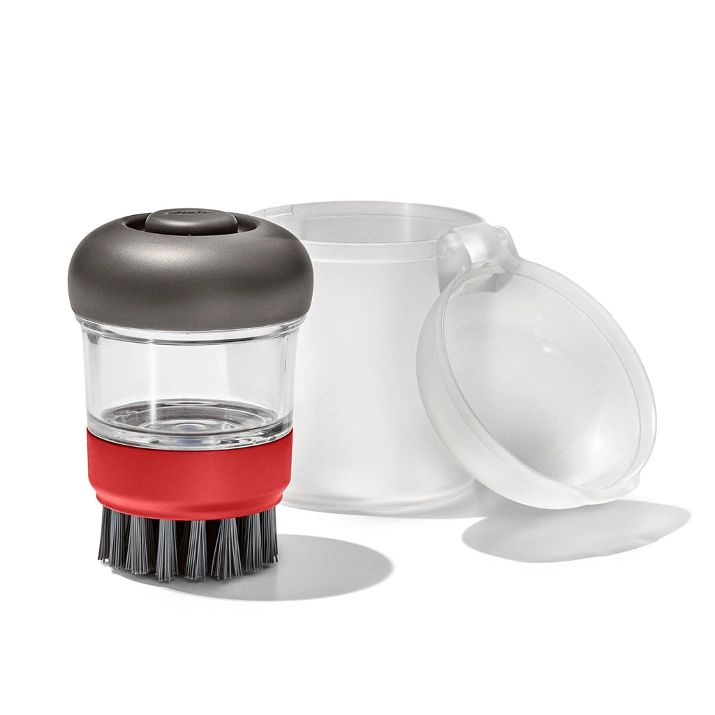OXO Outdoor Soap Dispensing Dish Brush with Storage Case - Hero