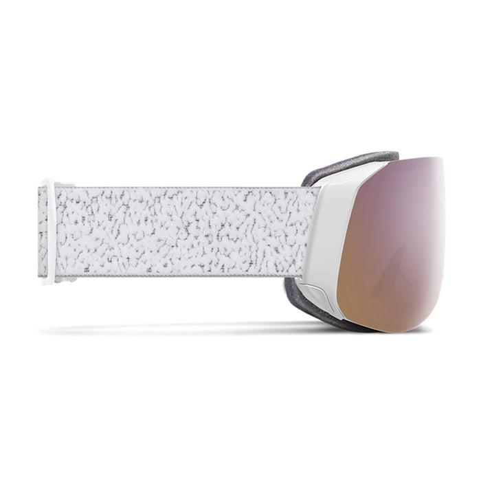 Smith 4D MAG S Snow Goggle white chunky knit + chromapop everyday rose gold mirror lens right