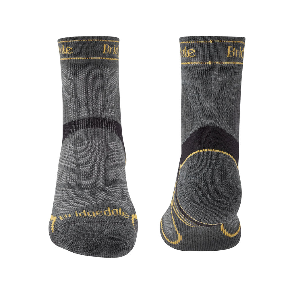 Bridgedale Trail Run Lightweight T2 Merino Sport ¾ Crew front and back