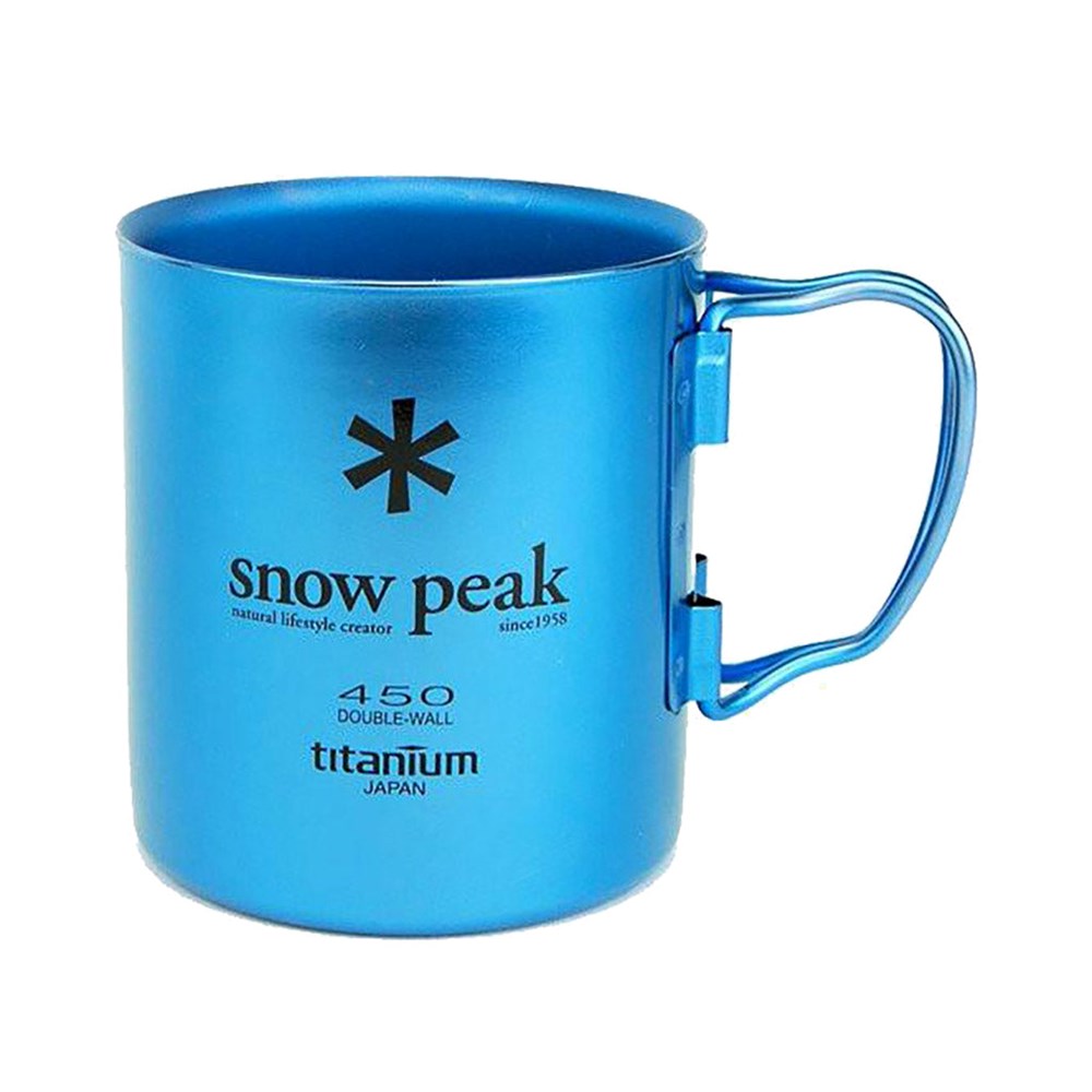 Snow Peak Titanium Double Wall Insulated Mug w/ Folding Handle — view 4