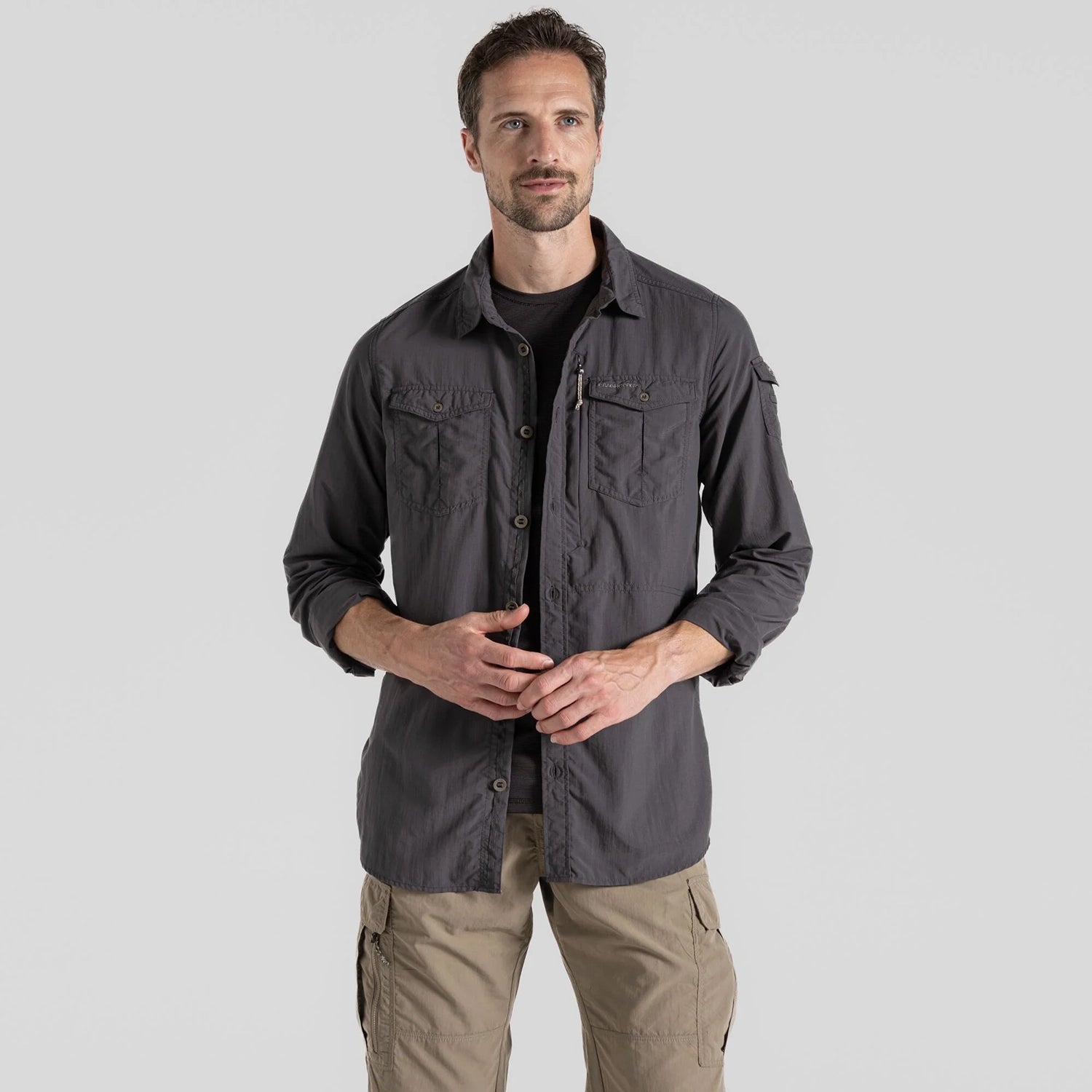 Craghoppers Men's NosiLife Adventure Long Sleeve Shirt III - Black Pepper — view 2