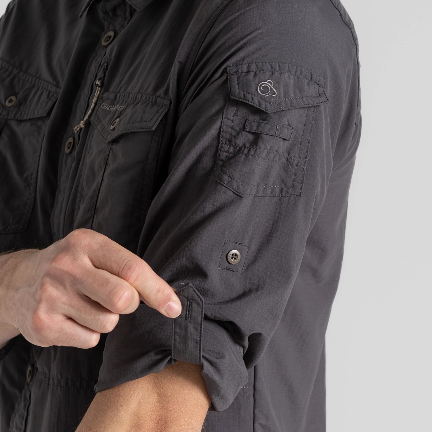 Craghoppers Men's NosiLife Adventure Long Sleeve Shirt III - Black Pepper — view 6