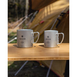 Snow Peak Titanium Double Wall Insulated Mug w/ Folding Handle - 300ml