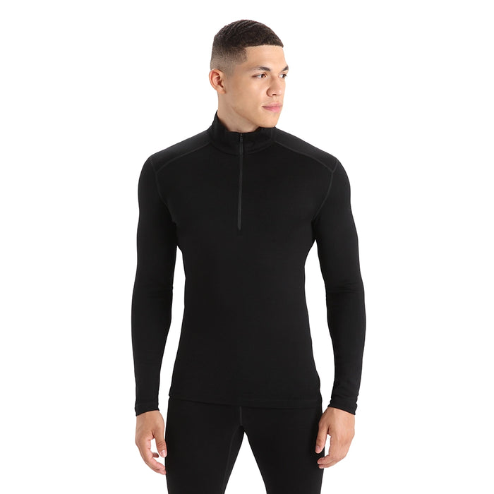 Icebreaker Men's Merino 260 Tech Long Sleeve Half Zip - Black Detail 1