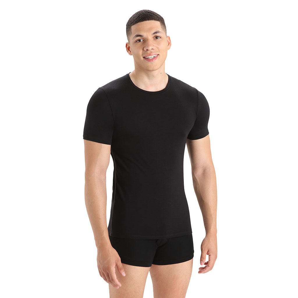 Icebreaker Men's Anatomica S/Sleeve Crewe Merino Base Layer black/monsoon model front