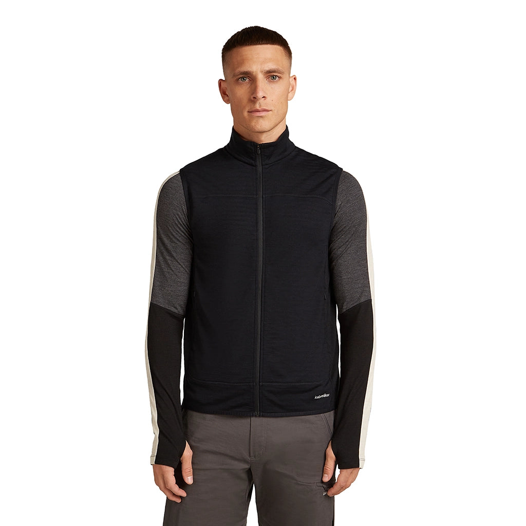 Icebreaker Men's Merino Blend 300 RealFleece Descender Vest - Black Detail 1