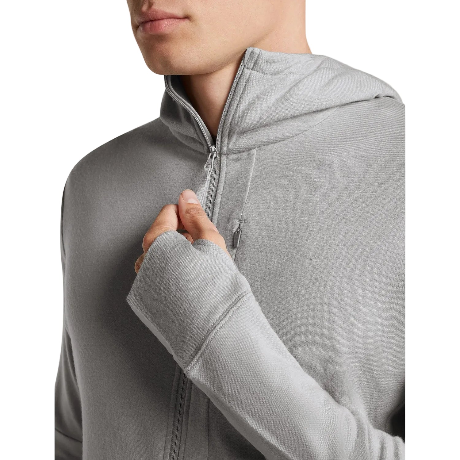Icebreaker Men's Merino 260 Quantum Long Sleeve Zip Hoodie - Proto Grey — view 5