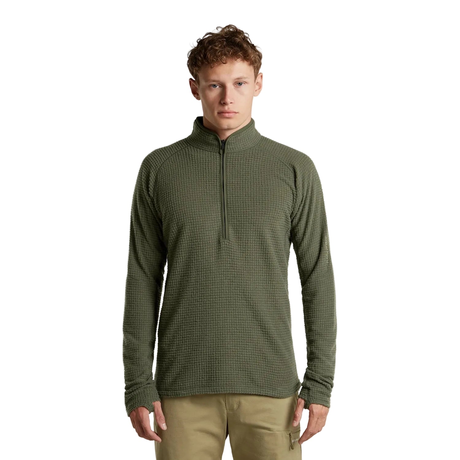 Icebreaker Men's Merino 400 RealFleece Peaksland Long Sleeve Half Zip - Dark Loden — view 2