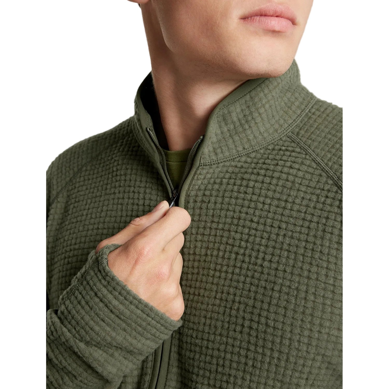 Icebreaker Men's Merino 400 RealFleece Peaksland Long Sleeve Half Zip - Dark Loden — view 5