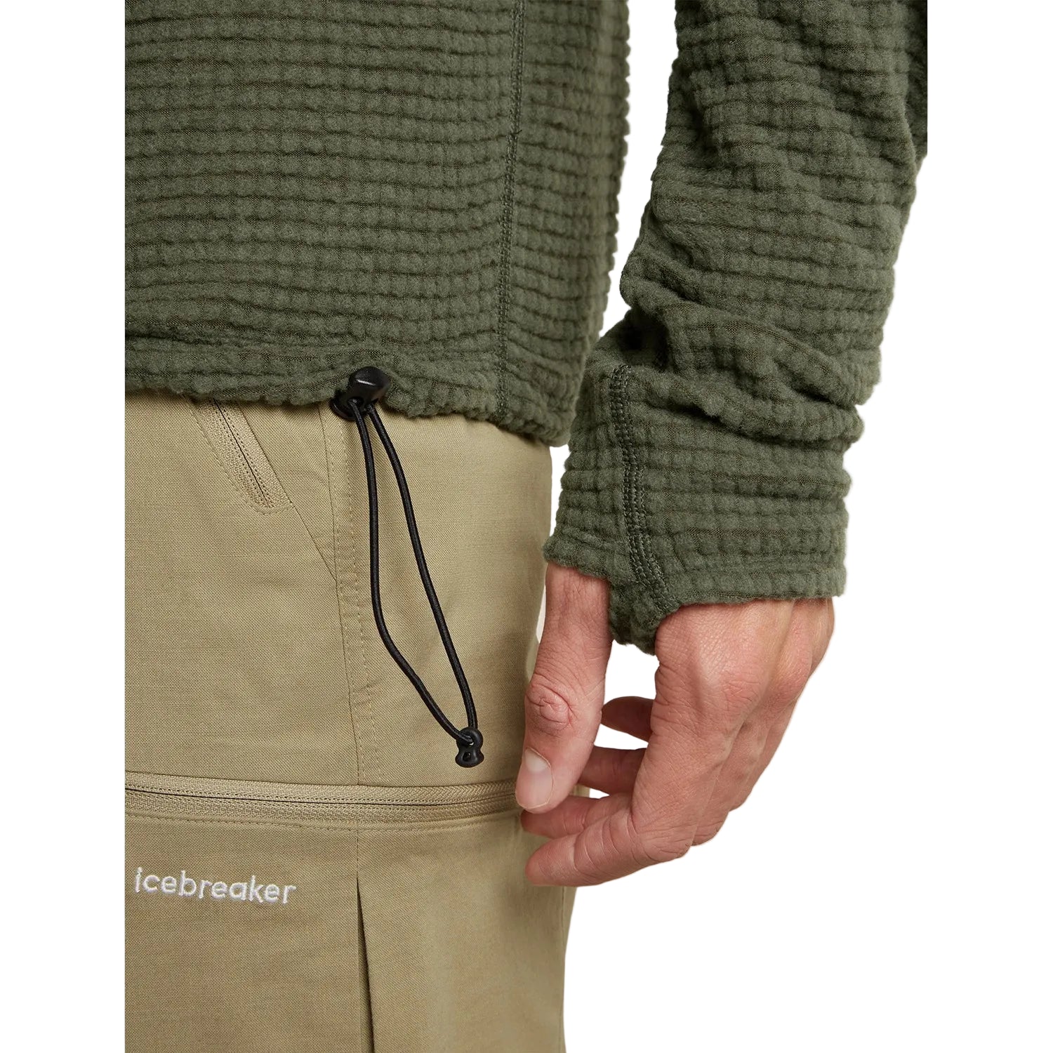 Icebreaker Men's Merino 400 RealFleece Peaksland Long Sleeve Half Zip - Dark Loden — view 6