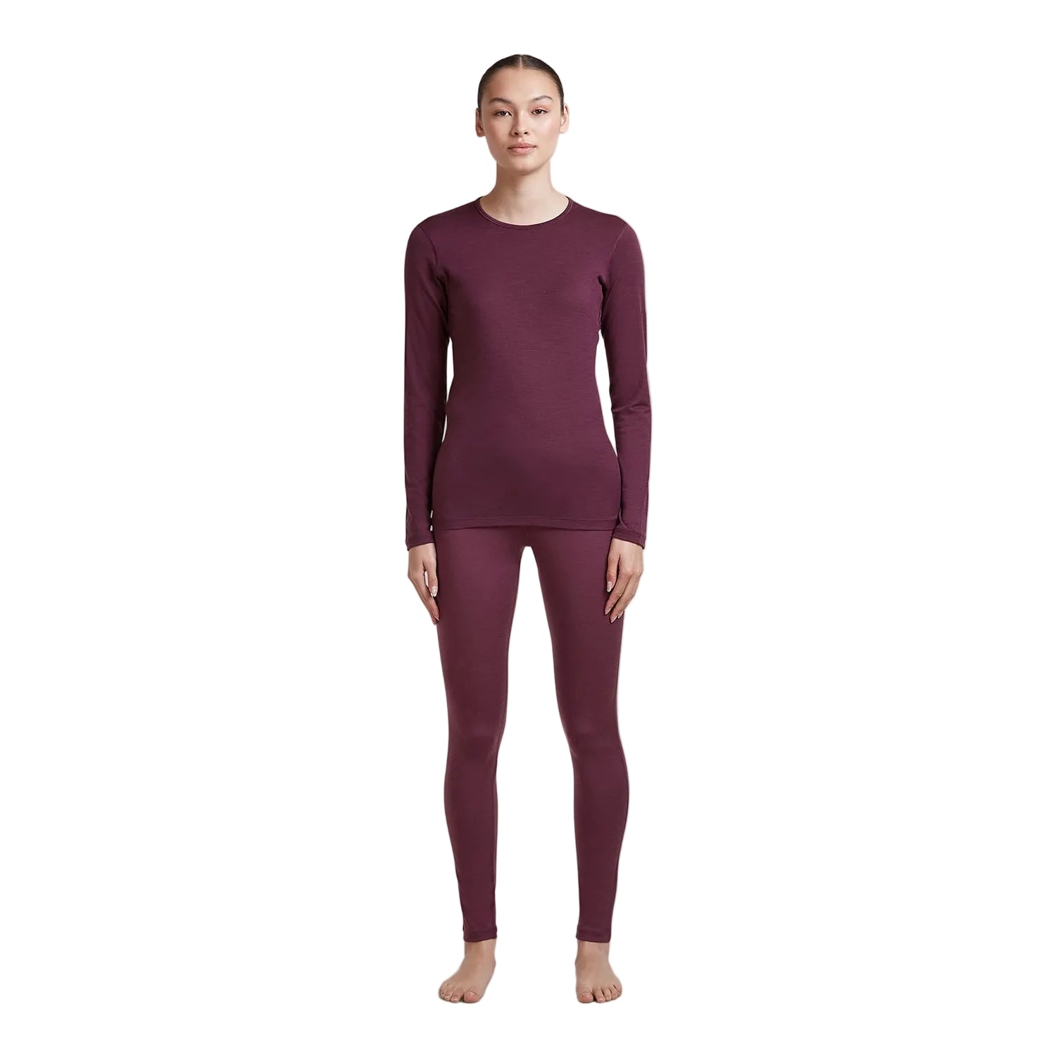 Icebreaker Women's 200 Oasis Long Sleeve Crewe - Dark Berry — view 5