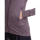 Icebreaker Women's Merino 260 Quantum Long Sleeve Zip Hoodie - Grey Plum / Dark Berry / CB — view 5