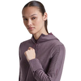 Icebreaker Women's Merino 260 Quantum Long Sleeve Zip Hoodie - Grey Plum / Dark Berry / CB — view 4