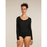 Icebreaker Women's Siren Long Sleeved Sweetheart Underwear - Black — view 2