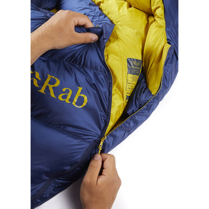 Rab Neutrino 800 Down Sleeping Bag nightfall blue detail 2