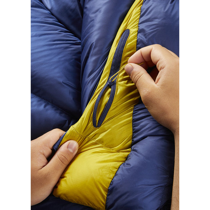 Rab Neutrino 800 Down Sleeping Bag nightfall blue detail 4
