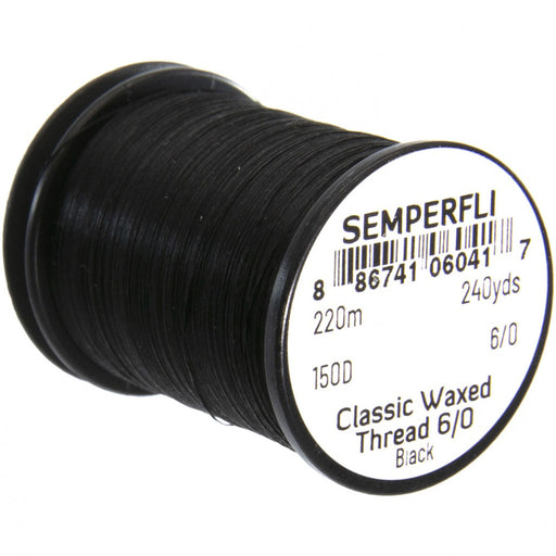 Semperfli Classic Waxed Thread - 6/0 240 Yards black 1