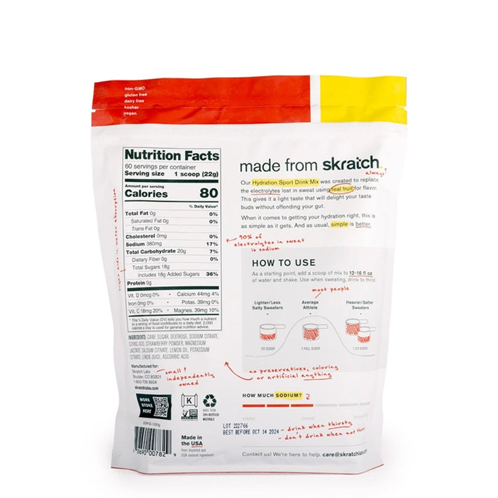 Skratch Labs Sport Hydration Drink Mix - 1320g Resealable Bag
