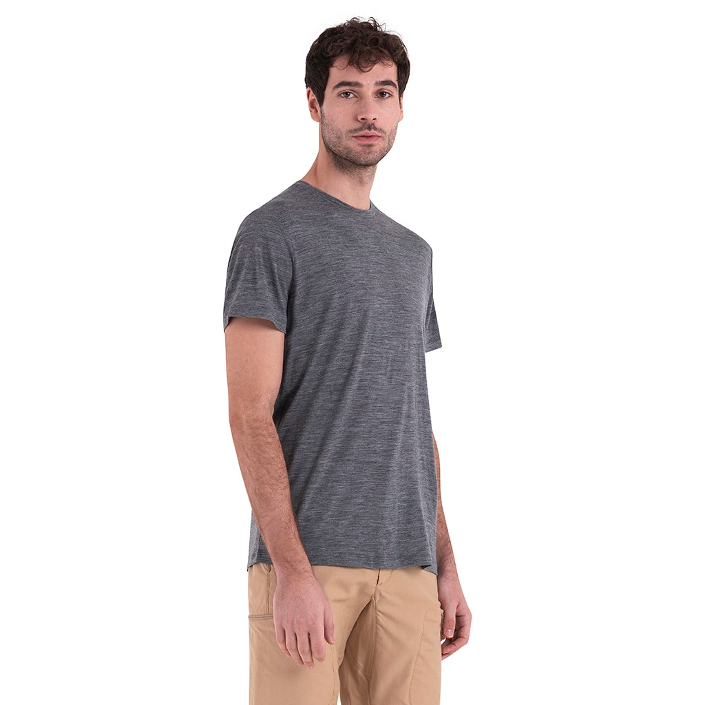 Icebreaker Men's Merino 150 Tech Lite III Short Sleeve Tee - Gritstone Heather Front