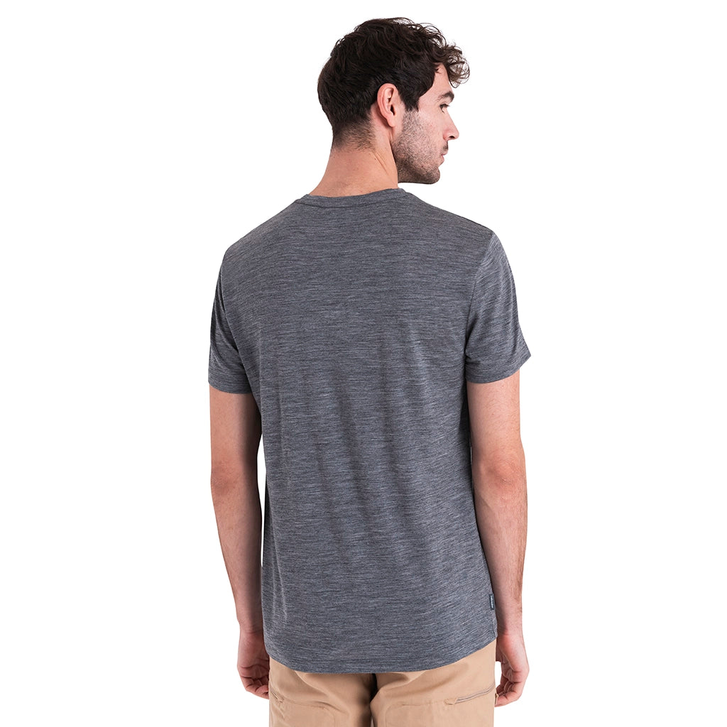Icebreaker Men's Merino 150 Tech Lite III Short Sleeve Tee - Gritstone Heather Back