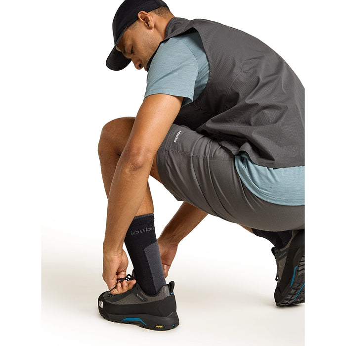 Icebreaker Men's Merino Hike+ Light Crew Socks - Black Obsidian Detail 3