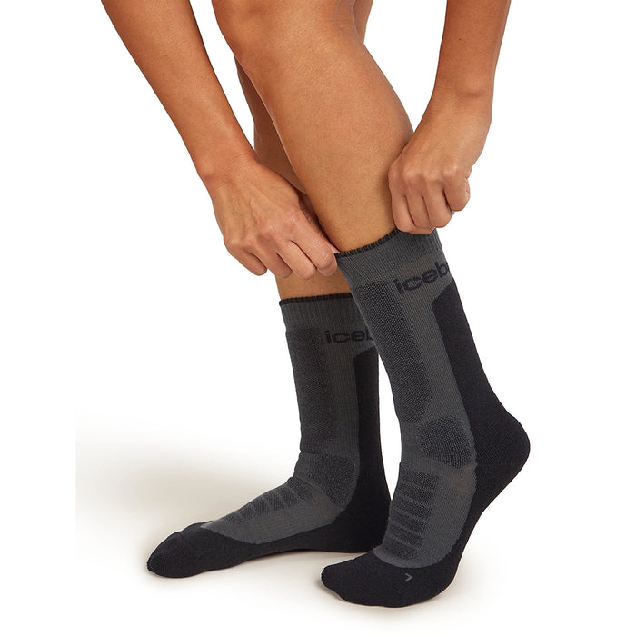 Icebreaker Women's Merino Hike+ Heavy Crew Socks - Obsidian Black Detail 1