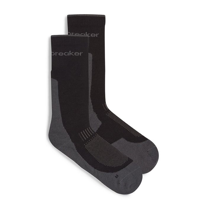 Icebreaker Men's Merino Hike+ Light Crew Socks - Black Obsidian Detail 1